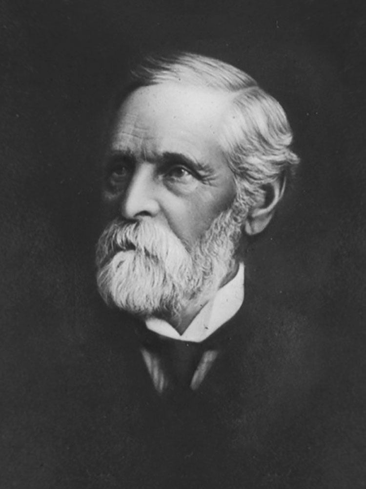 black and grey drawing of chancellor benton