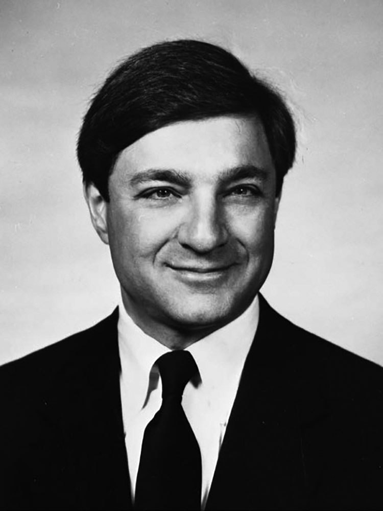 black and grey photo of chancellor spanier