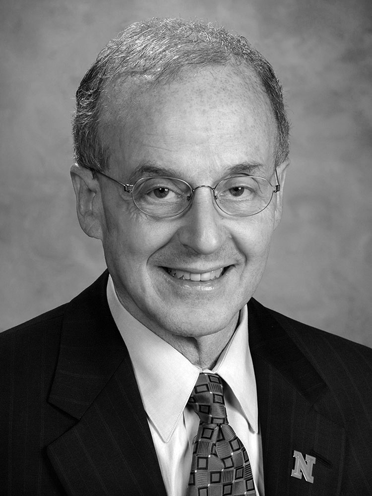 black and grey headshot of chancellor perlman